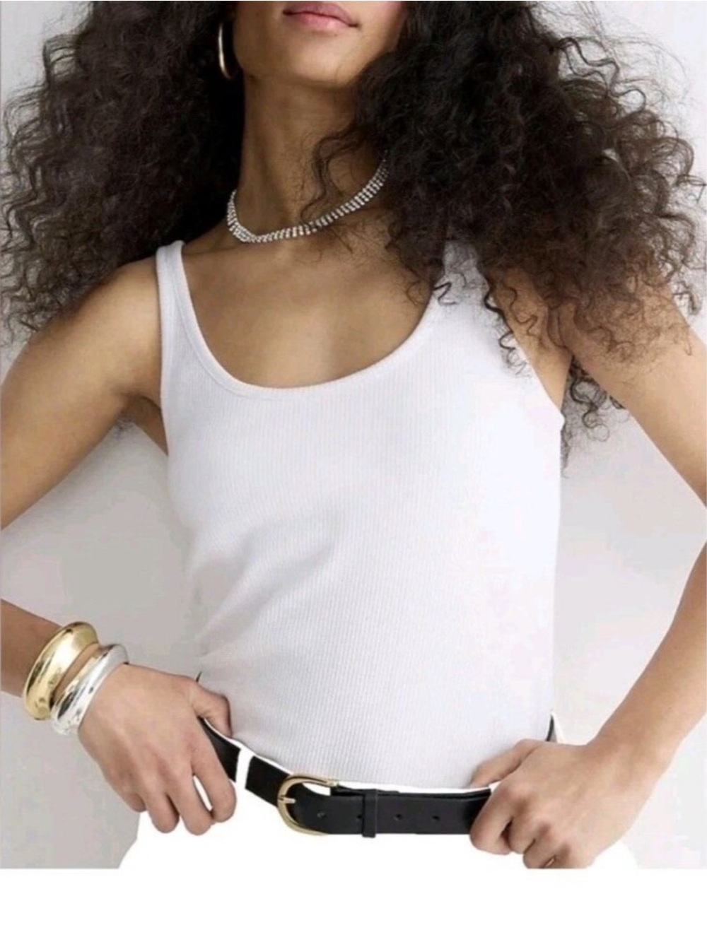 J Crew Fine Rib Racerback Tank Top with Built-in Shelf Bra White Size XS NWT